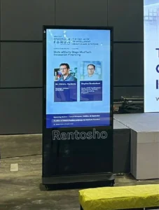 A digital signage kiosk being used at the APAC MedTech Forum