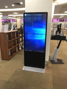 Digital signage kiosk at National Library Bugis