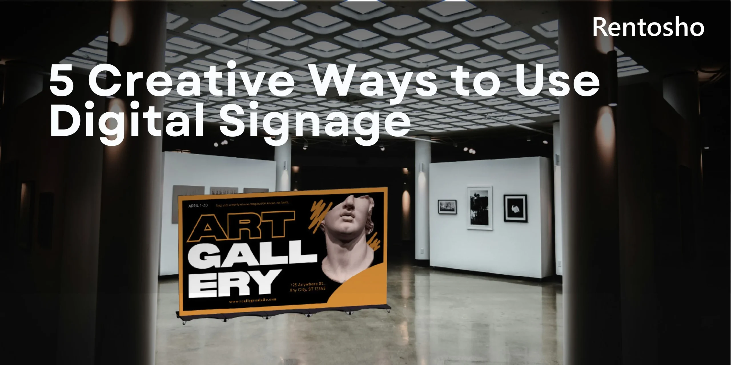 LED Poster Panels are being combined to form an LED Video Wall at an art gallery.